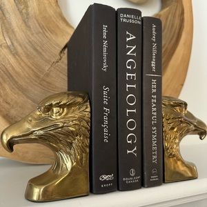 RARE Pair of Vintage Antique Brass Eagle Bookends